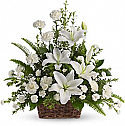 Peaceful White Lilies Basket