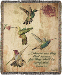 Hummingbird Floral Throw