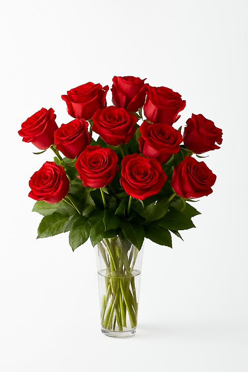 Classic Dozen Rose Vase